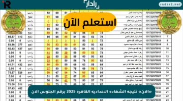 «الآن» نتيجة الشهادة الاعدادية القاهرة 2025 برقم الجلوس الآن